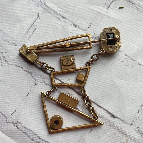 Vintage Patricia Locke gold tone abstract brooch/pin - Picture 3 of 6